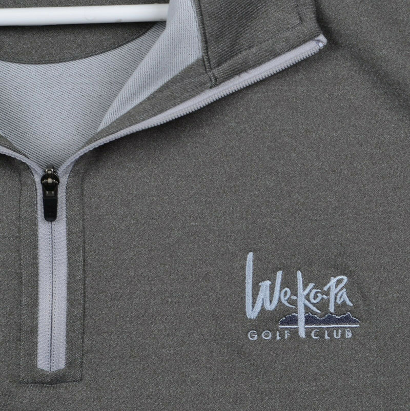 Peter Millar Wicking Men's Sz Large 1/4 Zip Heather Gray Lightweight Golf Jacket
