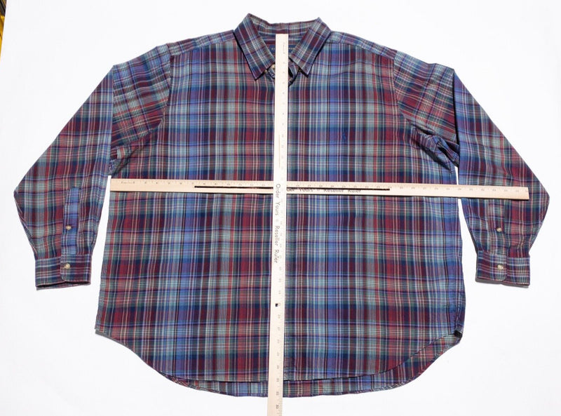 Polo Ralph Lauren 2XB Big Shirt Men's Long Sleeve Plaid Red Blue Button-Down