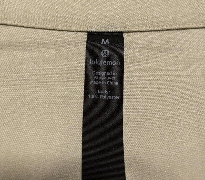 Lululemon Shirt Men's Medium Button-Front Long Sleeve Khaki Tan Athleisure
