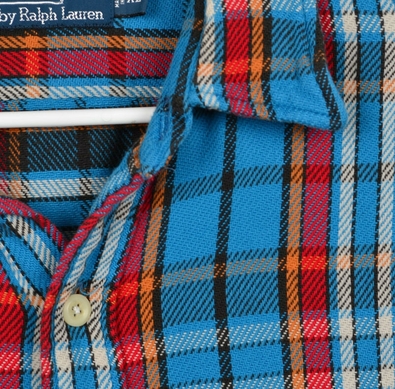 Polo Ralph Lauren Men's XL Blue Red Plaid Outdoor Equipment Flannel Shirt