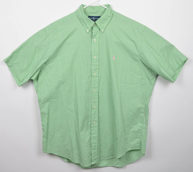 Polo Ralph Lauren Men's XL Classic Fit Green Plaid Check Button-Down Shirt