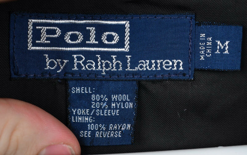 Polo Ralph Lauren Men's Medium Dark Gray Wool Blend Hooded Car Coat Overcoat