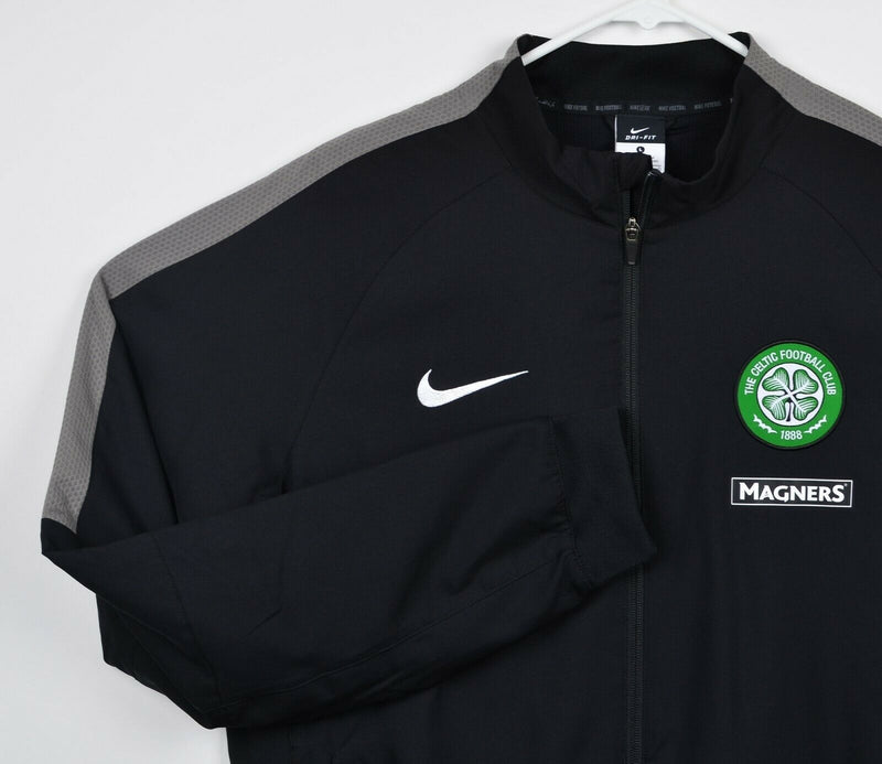 Celtic Football Club Men's Large Nike Dri-Fit Magners Black Zip Warm-Up Jacket