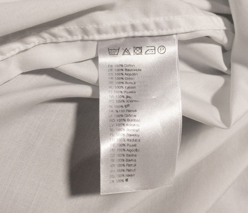 Eton 16.5 Slim Men's Dress Shirt Solid White Cutaway Collar Long Sleeve Button