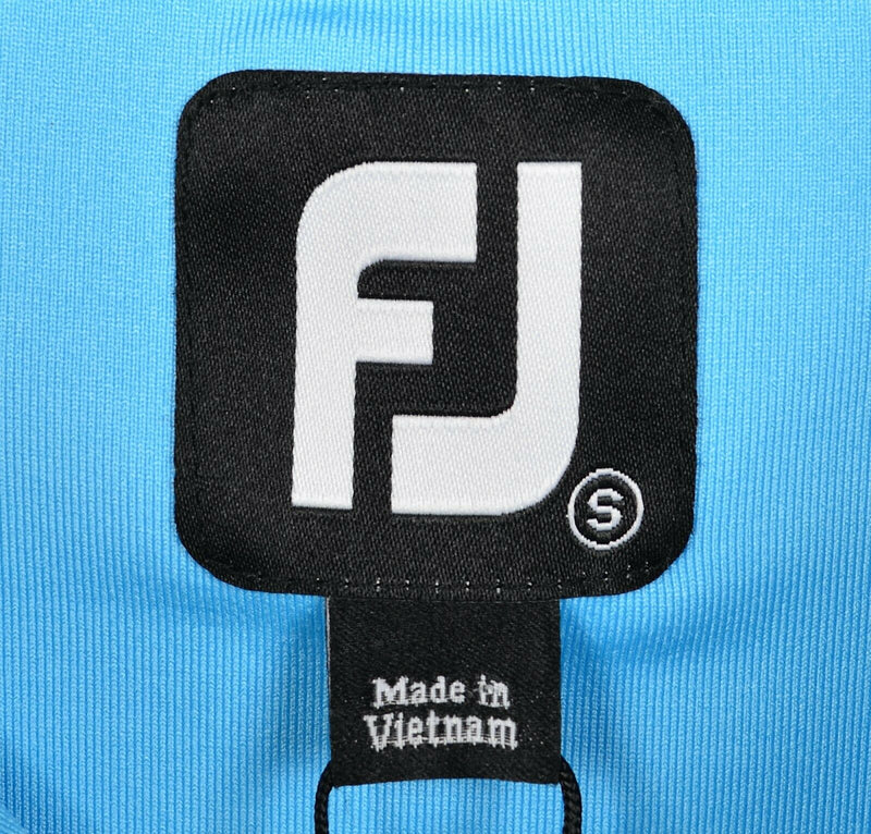 FootJoy Men's Small Solid Light Blue FJ Golf Half-Zip Performance Wicking Vest