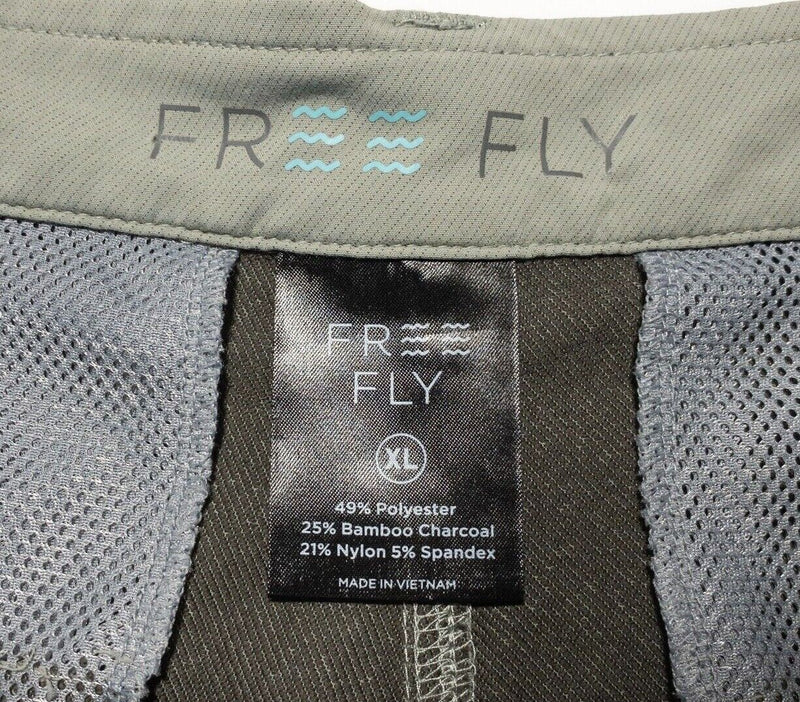 Free Fly Shorts XL Men's Hybrid Bamboo Blend Gray Wicking Quick Dry Pockets