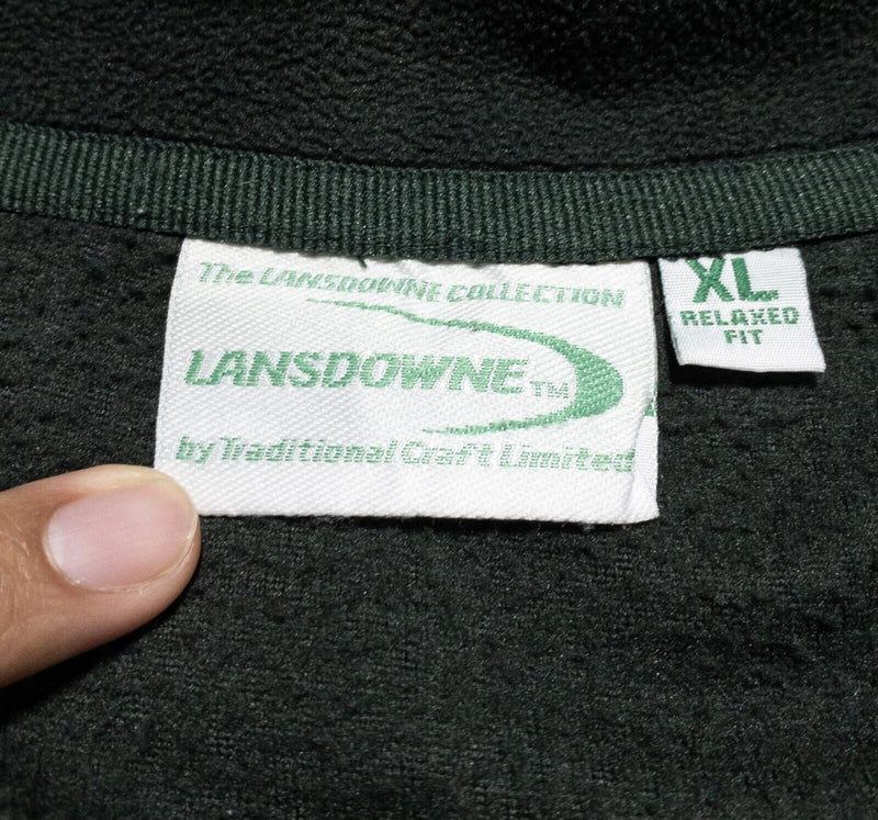 Lansdowne Ireland Jacket Men's XL Fleece Full Zip Shamrock Logo Solid Black