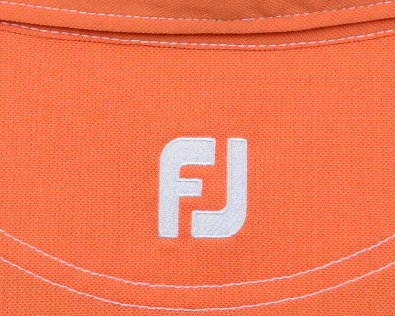 FootJoy Men's XL Athletic Fit Solid Orange FJ Golf Wicking Polo Shirt