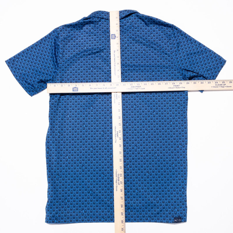 PUMA Polo Shirt Men's Small Roar Stretch Animal Blue Geometric Golf MATTR Shirt