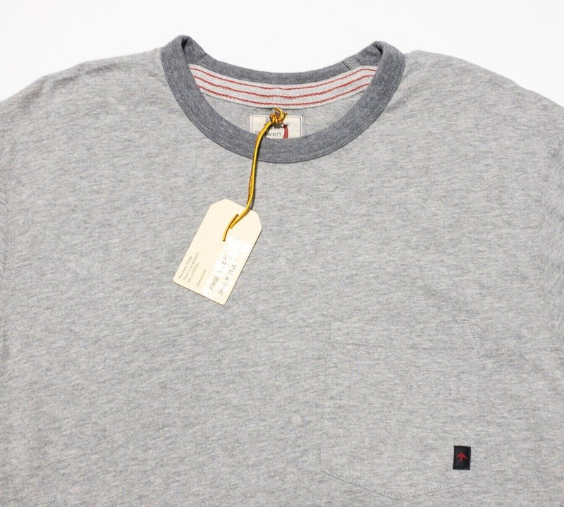 Relwen Ringer Pocket T-Shirt Medium Men's Heather Gray Short Sleeve Pocket