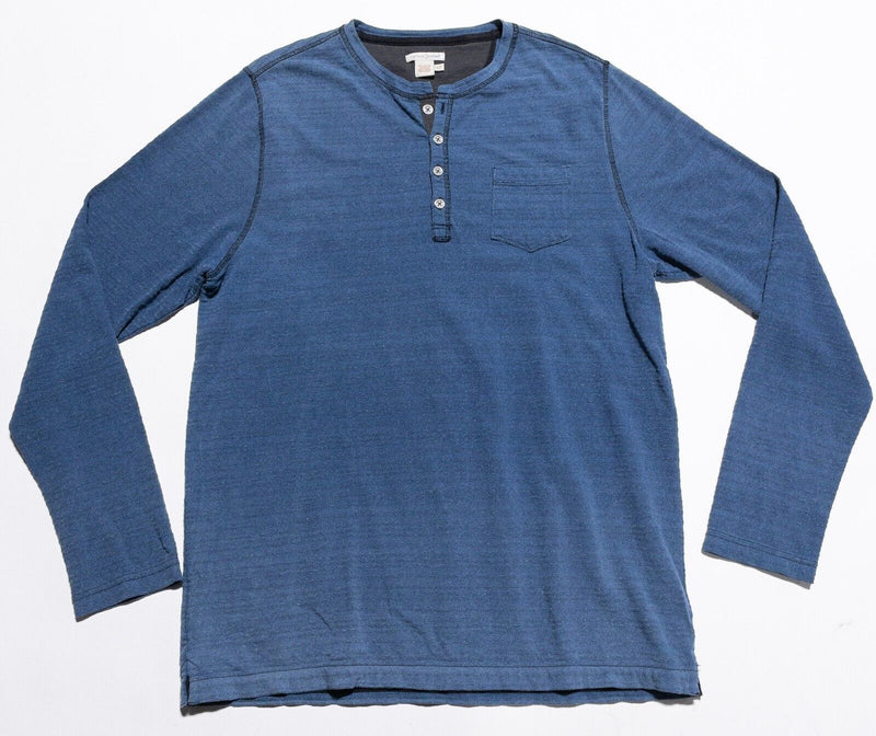 Carbon 2 Cobalt Henley Shirt Men's LT (Large Tall) Blue 4-Button Long Sleeve