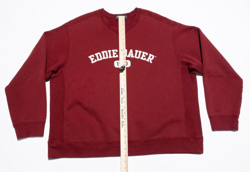 Vintage Eddie Bauer Sweatshirt Men's XL Crewneck 90s Pullover Red Spell Out 1920