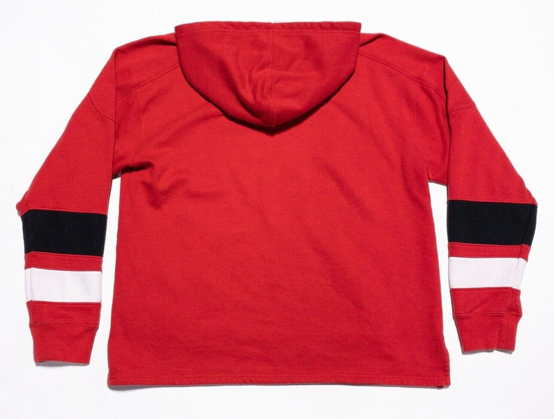 Chicago Blackhawks Hoodie Men's Large NHL Pullover Sweatshirt Lace-Up Red Hockey