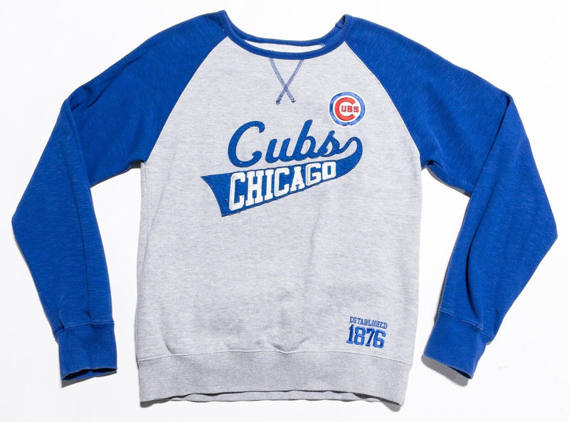 Chicago Cubs Sweatshirt Adult Medium Soft as a Grape Pullover Crewneck MLB Blue