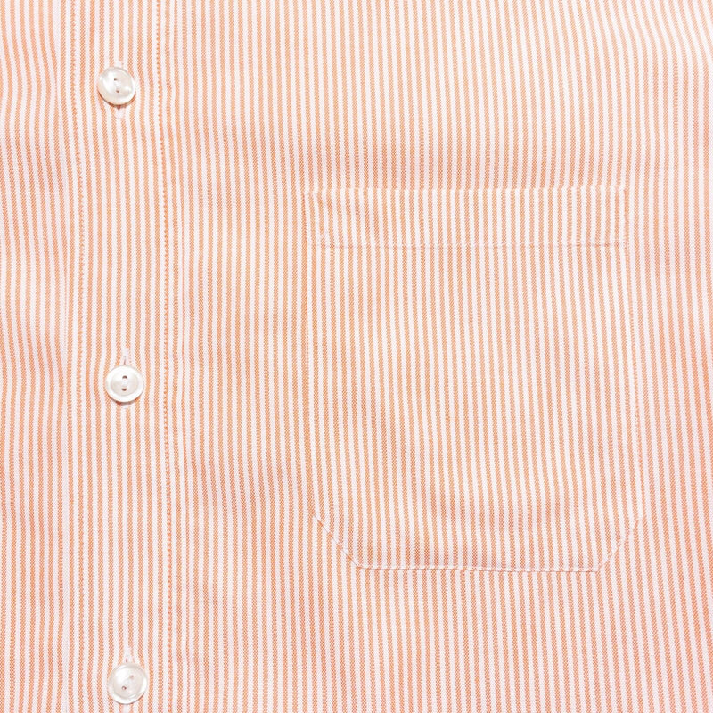 Eton Slim Dress Shirt Men's Medium 40 (15 3/4) Orange Striped Button-Down Fulham