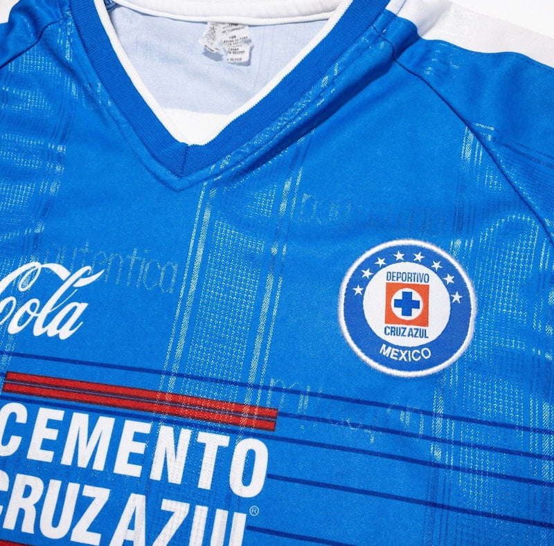 Cruz Azul Deportivo Jersey Men's Fits XL/2XL Blue Soccer Football Pepsi Shiny