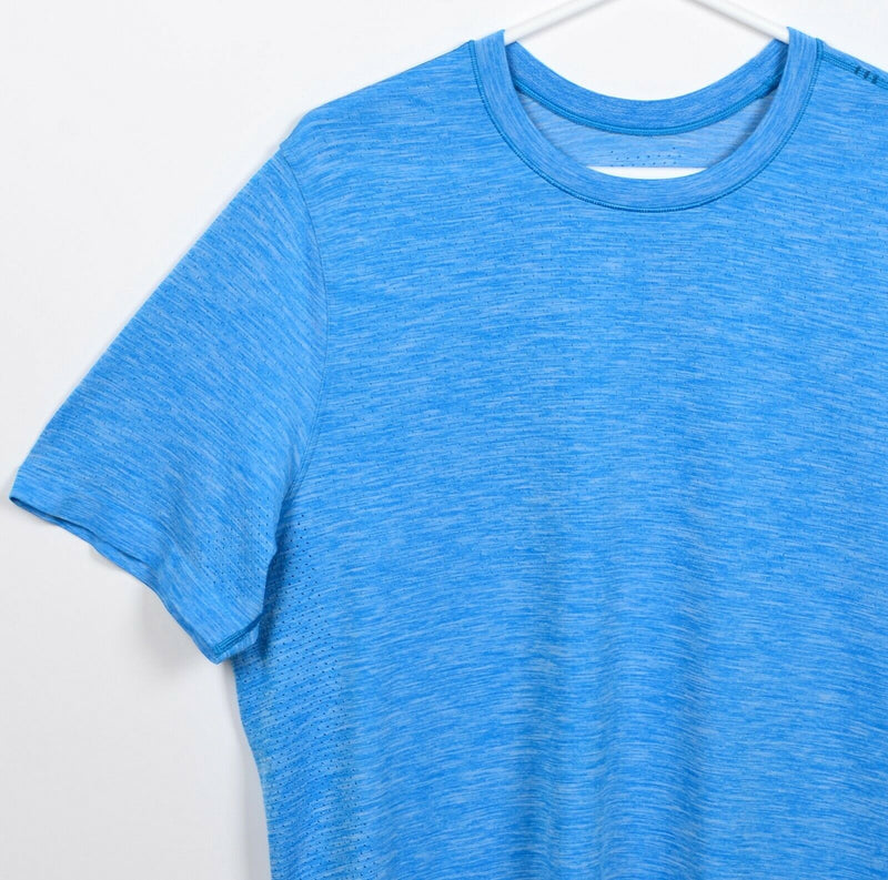 Lululemon Men's Large Metal Vent Tech Blue Crewneck Wicking Vented T-Shirt