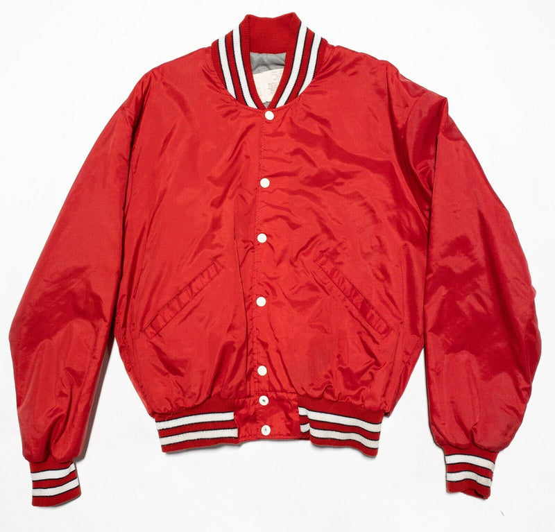 Wisconsin Badgers Vintage 80s Delong Snap Varsity Jacket Satin Red Men's Large