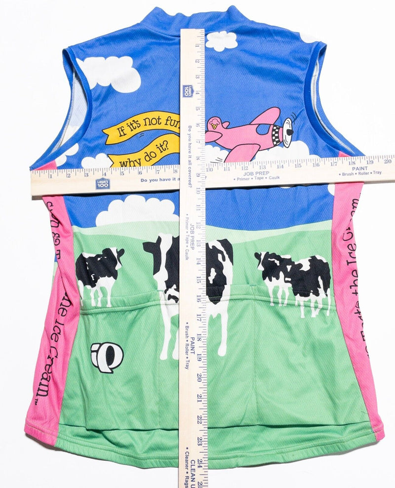 Ben and Jerry’s Cycling Jersey Women's Medium Pearl Izumi Sleeveless Cows Italy