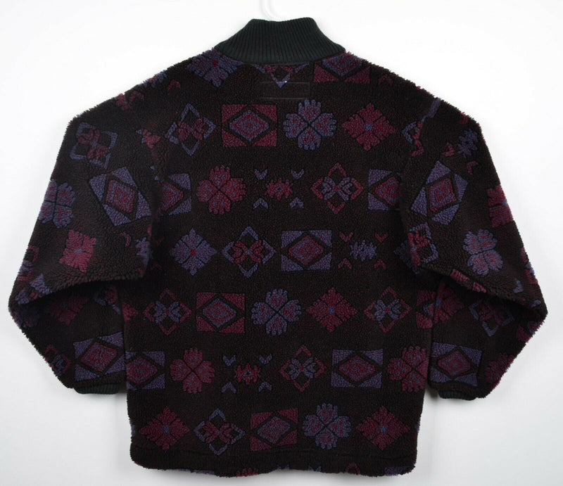 Vintage 90s Columbia Men's Small Sherpa Fleece Geometric Full Zip Jacket