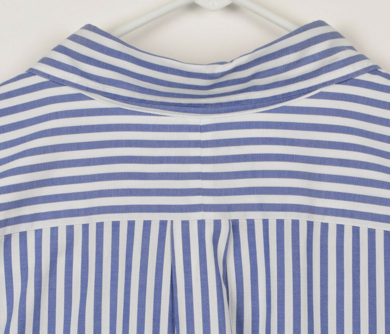 Polo Ralph Lauren Men's 5XB (5XL Big) Blue White Striped Button-Down Shirt