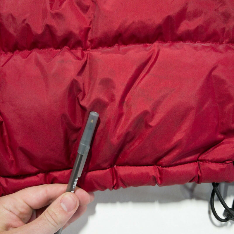 Gap Men's Large Puffer Down Fill Red Black Hooded Full Zip 90s Puffer Jacket