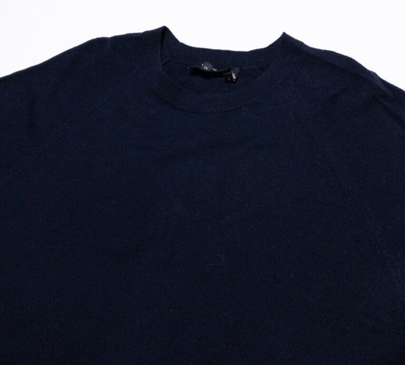 Theory Merino Wool Sweater Men's XL Pullover Crewneck Navy Blue Long Sleeve Knit