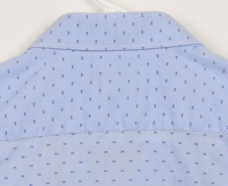 UNTUCKit Men's Sz XL Slim Fit Blue Polka Dot Long Sleeve Button-Front Shirt