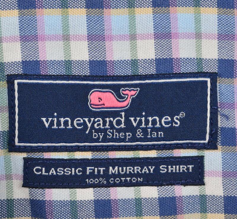 Vineyard Vines Men's Medium? Murray Blue Purple Check Button-Down Shirt