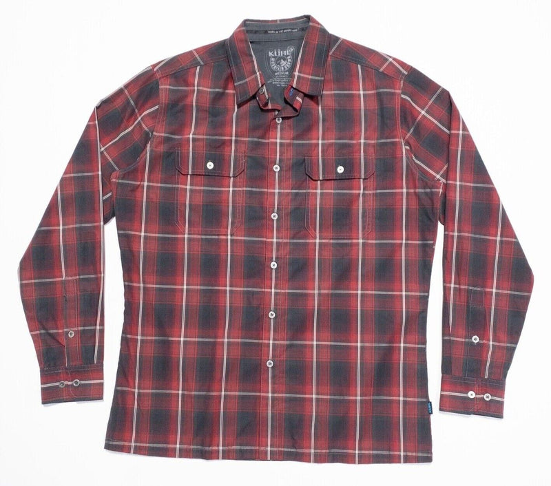 Kuhl Eluxur Shirt Medium Men's Long Sleeve Red Plaid Hiking Outdoor Ionik