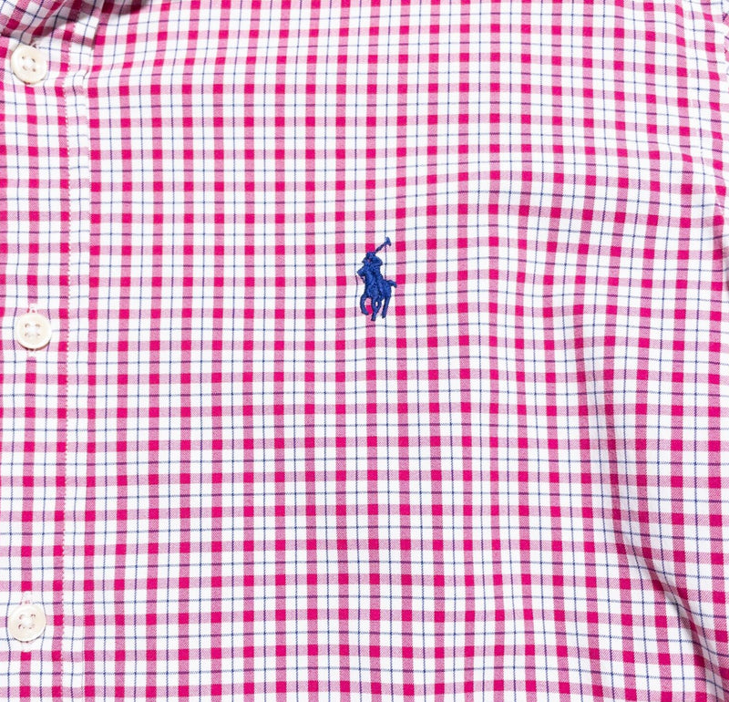 Polo Ralph Lauren Performance Shirt Men's Large Nylon Wicking Button-Down Red