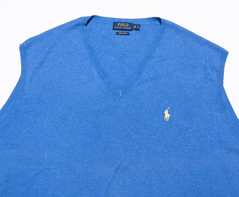 Polo Ralph Lauren 4XB Sweater Vest Mens 4XL Big & Tall V-Neck Knit Pullover Blue