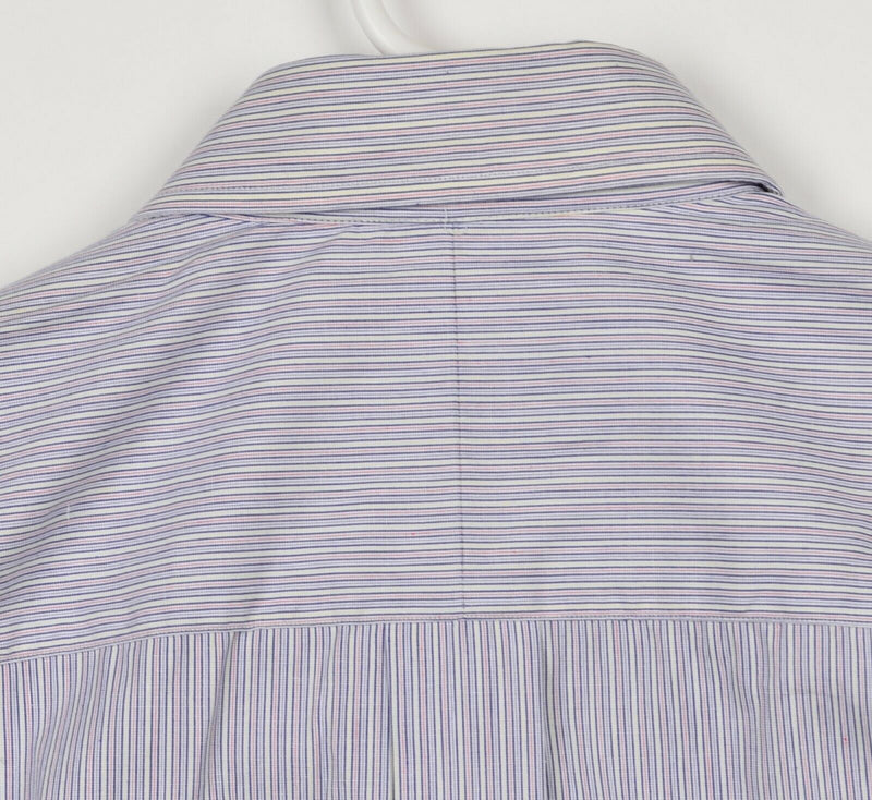 Gitman Bros Men's 16-33 (Large) Multi-Color Striped Button-Down Shirt