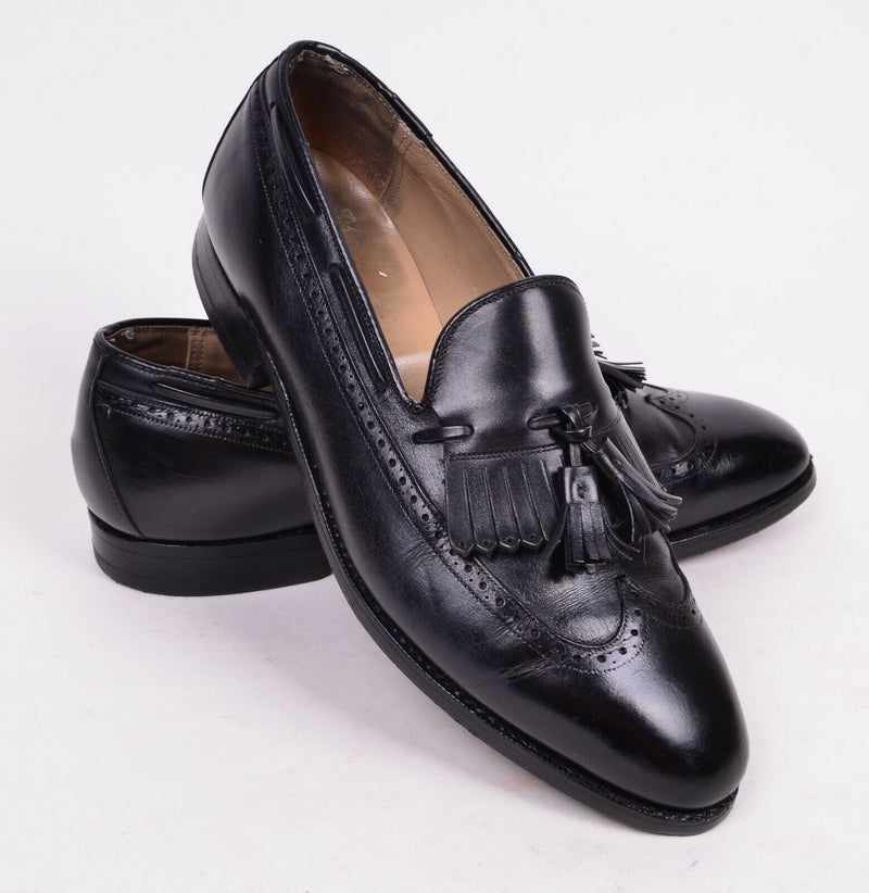 Johnston & Murphy Men's 8.5 D/B Black Leather Penny Loafer Tassel Shoes