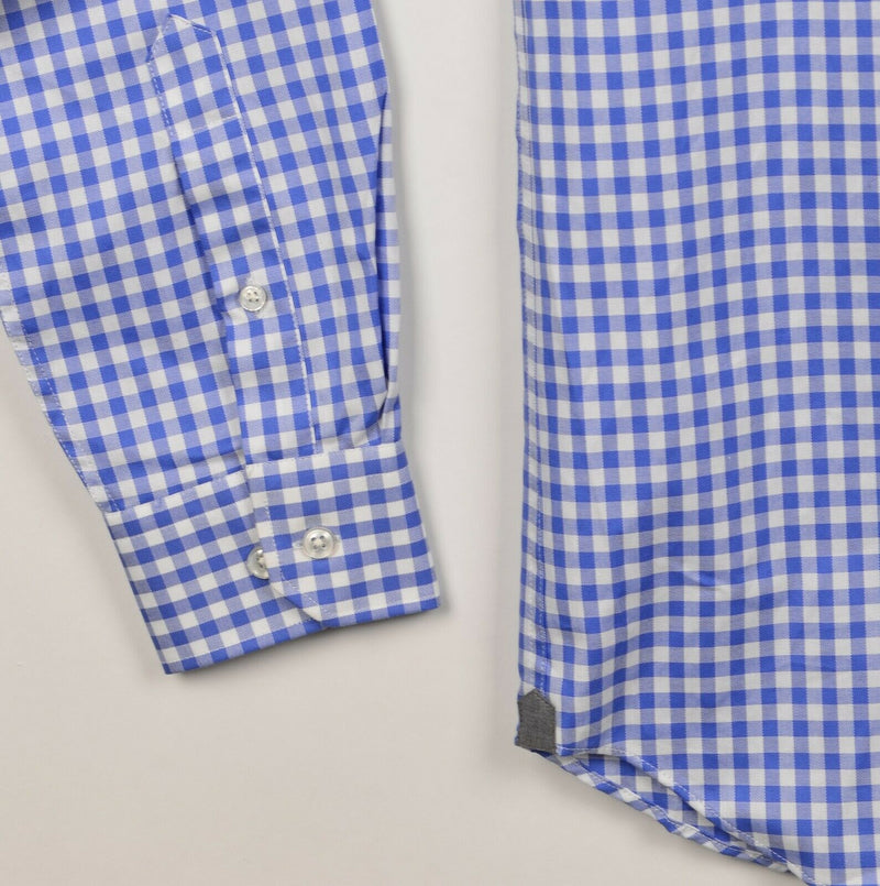 Todd Snyder Men's 15.5 34/35 (Medium) Blue Gingham Check Button-Front Shirt