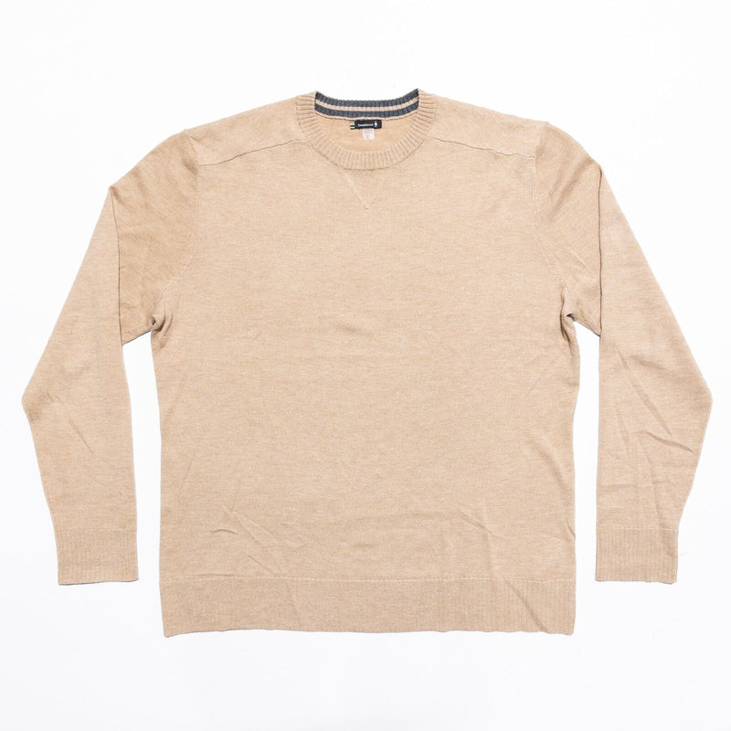 Smartwool Sweater Men's XL Wool Blend Crewneck Pullover Knit Light Brown Sand