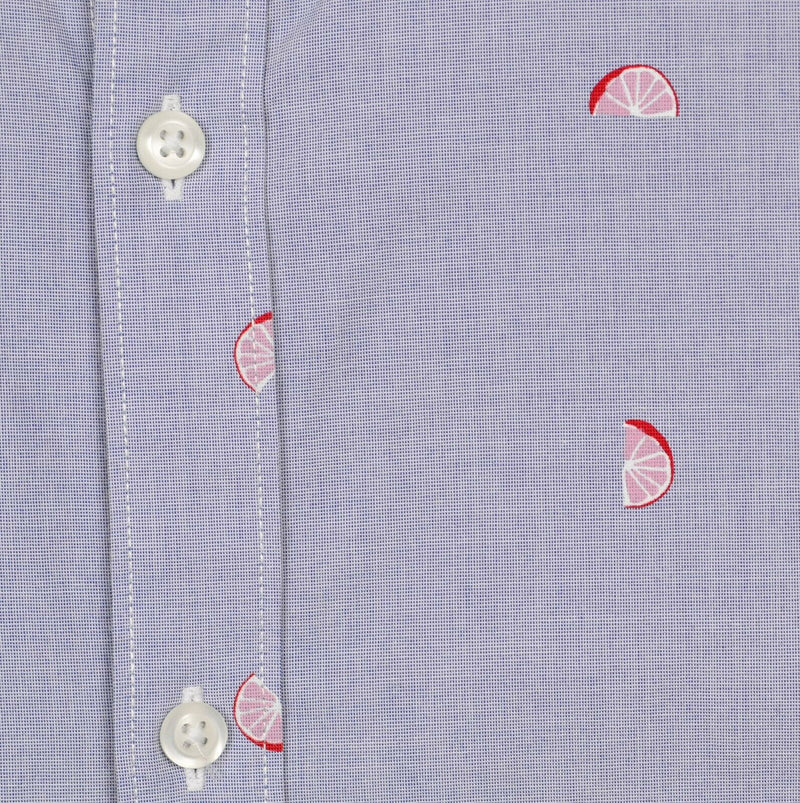 Bonobos Men's XL Slim Fit Fruit Pattern Blue Long Sleeve Button-Down Shirt