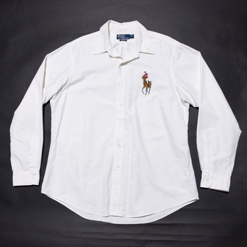 Polo Ralph Lauren Big Pony Shirt Men's XL Logo Button-Down Long Sleeve White