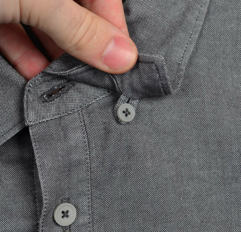 Lululemon Men's XL? Solid Gray Athleisure Casual Long Sleeve Button-Down Shirt
