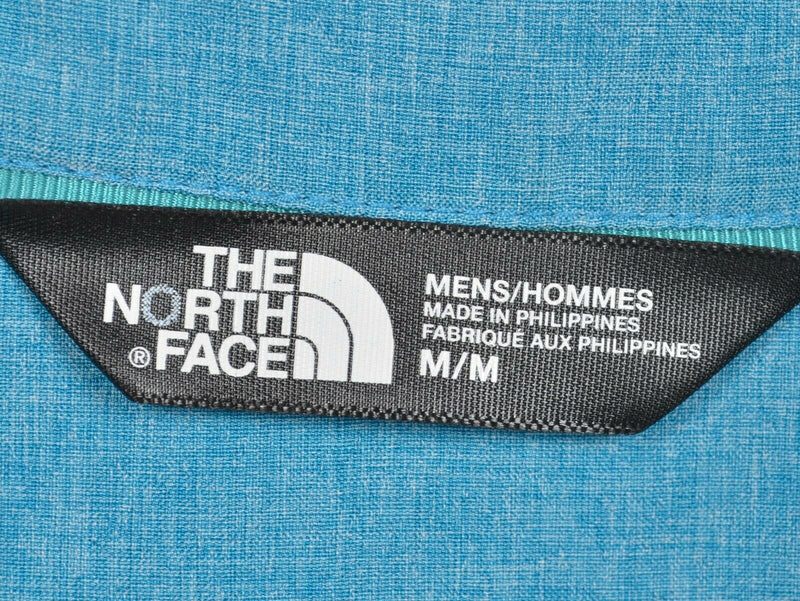 The North Face Men's Medium Snap-Front Polyester Wicking Blue Hiking Shirt