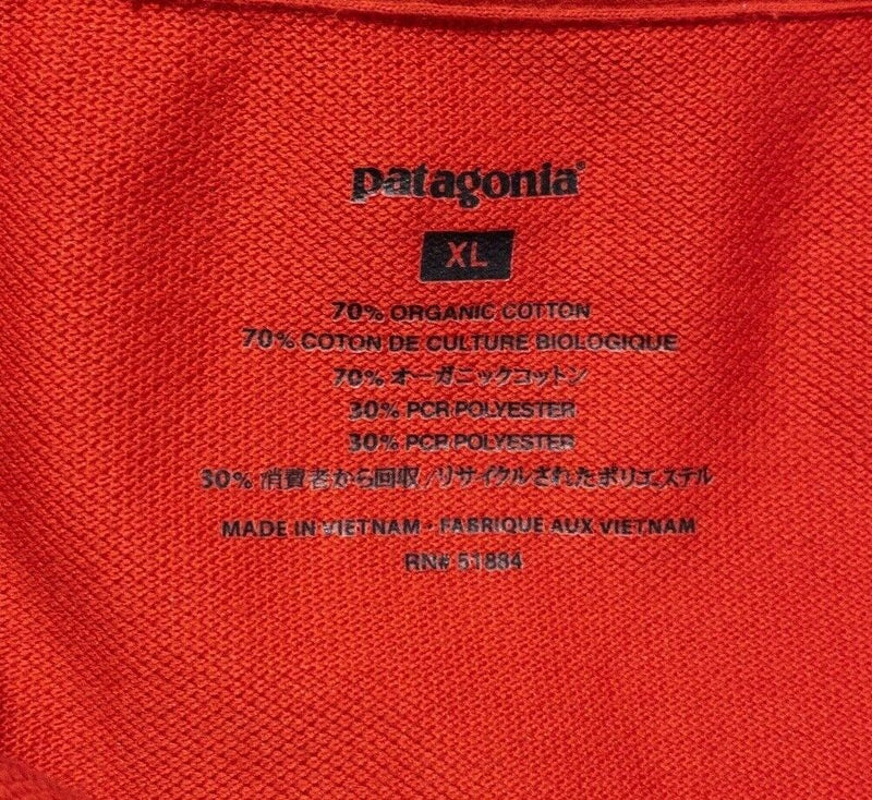 Patagonia Polo Shirt XL Men's Piqué Vitaliti Polo Solid Red Logo Snap Collar