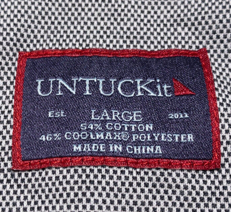 UNTUCKit Coolmax Shirt Men's Large Long Sleeve Button-Up Stretch Gray