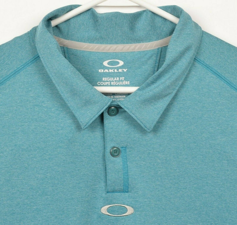 Oakley Hydrolix Men's XL Regular Fit Snap Collar Blue Wicking Golf Polo Shirt