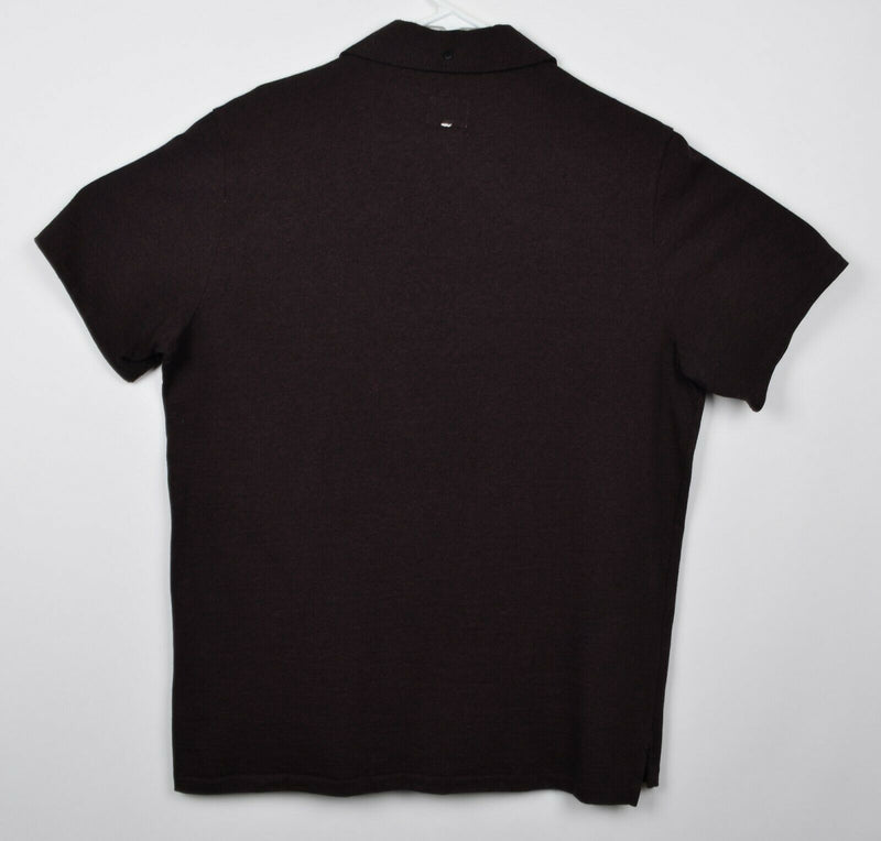 Rag & Bone Men's Sz Medium Brown Embroidered Logo Standard Issue Polo Shirt