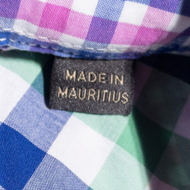 Rodd & Gunn Shirt Men's Large Sports Fit Pink Blue Check Button-Front Preppy