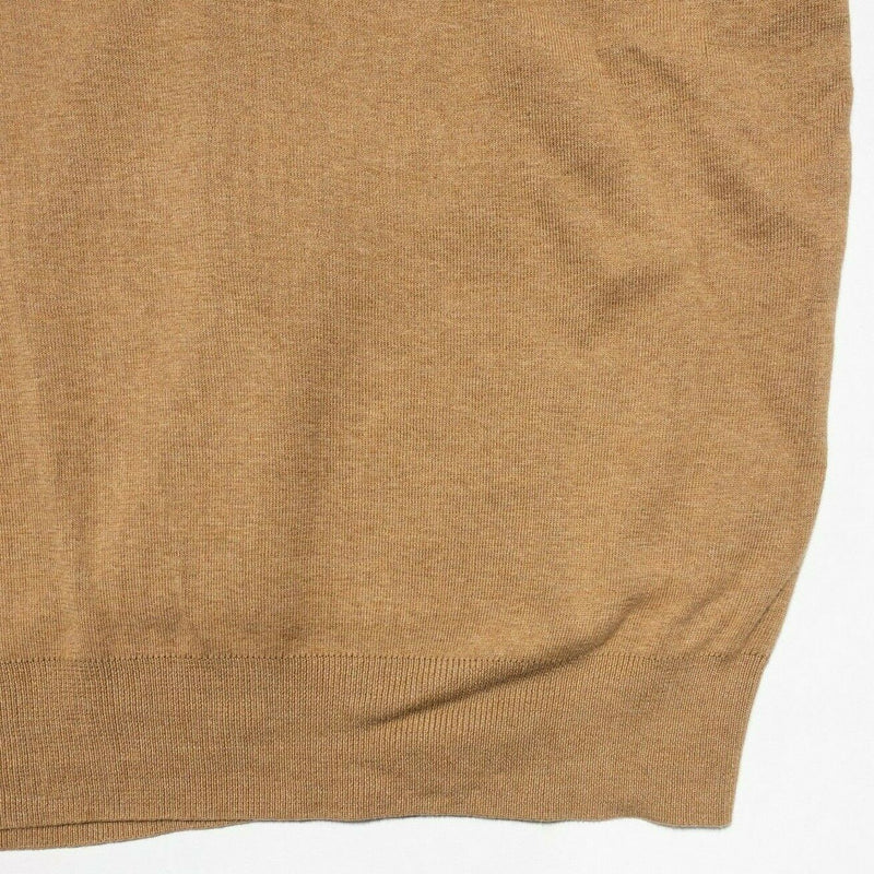 Polo Ralph Lauren Men 4XB (4XL Big) Beige Brown Pima Cotton V-Neck Sweater Vest