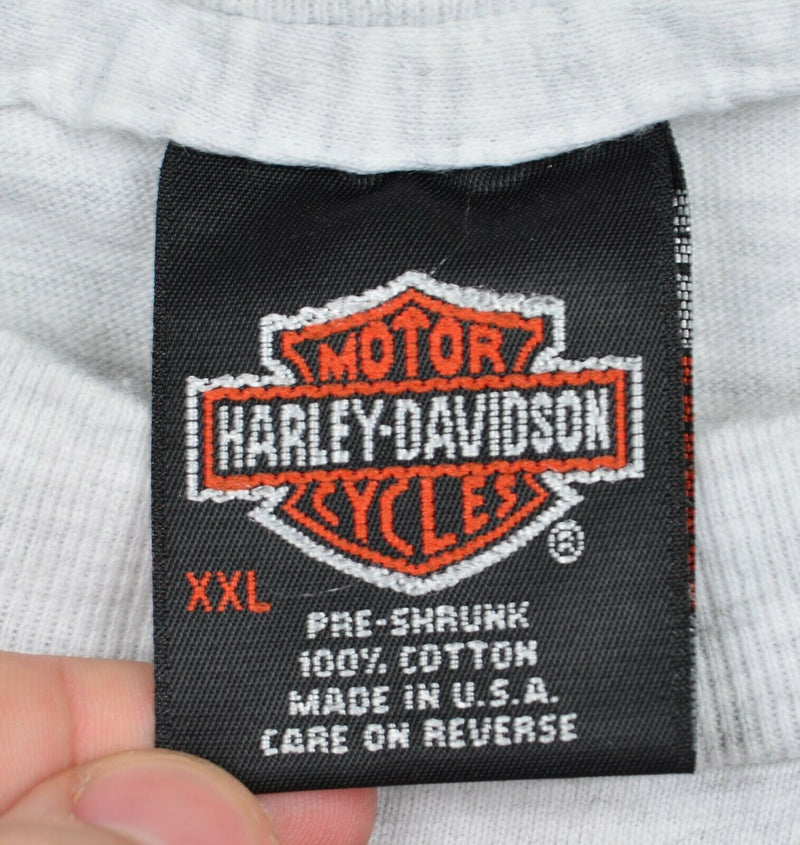 Vintage 90s Harley-Davidson Men's 2XL Soaring Eagles Airplane Gray T-Shirt