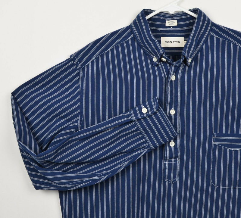 Taylor Stitch Men's Sz 42 Large Blue Striped California Made Button-Down Shirt