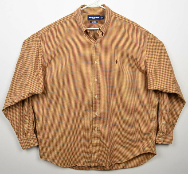 Ralph Lauren Golf Button-Down Shirt Men's XL Tilden Brown Check Long Sleeve