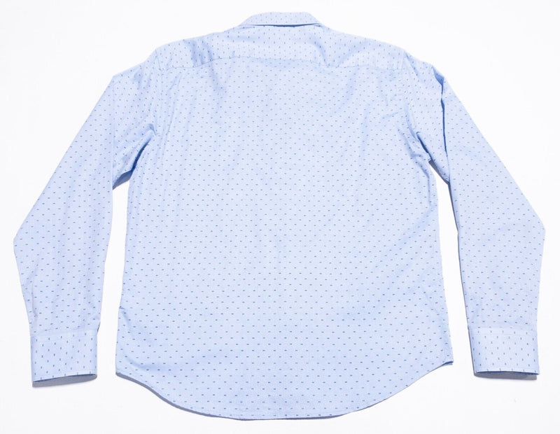 UNTUCKit Shirt Men's Medium Polka Dot Long Sleeve Light Blue Button-Front